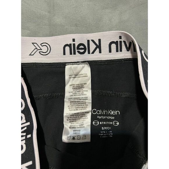 Calvin Klein Performance‎ Stretch Pants Womens Size Small Black White Logo - Picture 7 of 11